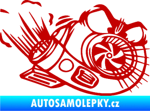 Samolepka Turbo 003 pravá angry tmavě červená