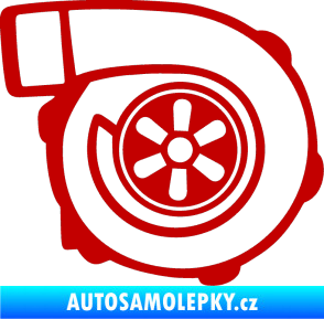 Samolepka Turbo silueta 001  pravá tmavě červená