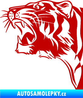 Samolepka Tygr 002 levá tmavě červená