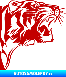 Samolepka Tygr 002 pravá tmavě červená