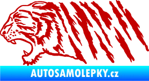 Samolepka Tygr 004 levá tmavě červená