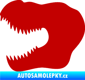Samolepka Tyrannosaurus Rex lebka 001 levá tmavě červená