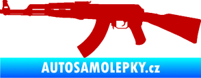 Samolepka Útočná puška AK 47 levá tmavě červená