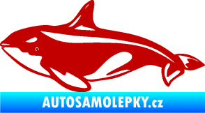 Samolepka Velryba 004 levá tmavě červená