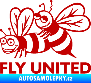 Samolepka Veselé vosy fly united levá tmavě červená