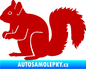 Samolepka Veverka 001 levá tmavě červená