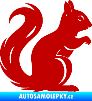Samolepka Veverka 004 pravá tmavě červená