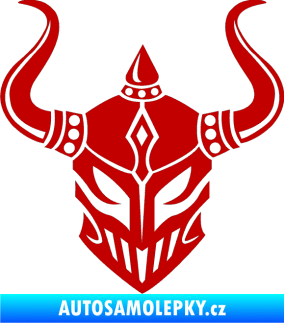 Samolepka Vikingská helma tmavě červená