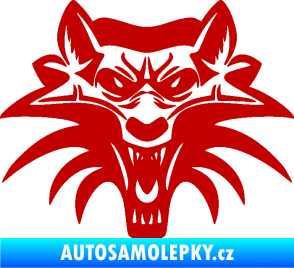 Samolepka Vlk 022 tmavě červená