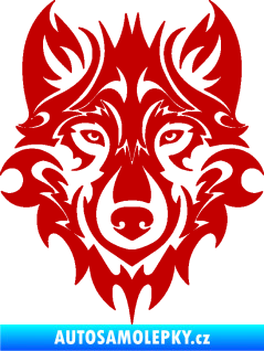 Samolepka Vlk 025 tmavě červená