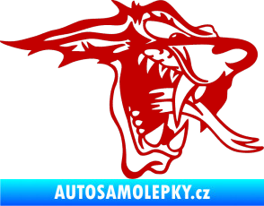 Samolepka Vlk pravá tmavě červená
