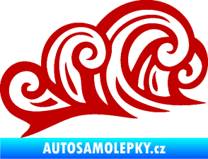 Samolepka Vlny 003 pravá moře tmavě červená