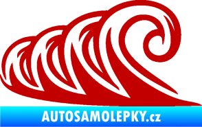 Samolepka Vlny 006 levá moře tmavě červená
