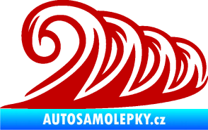 Samolepka Vlny 006 pravá moře tmavě červená