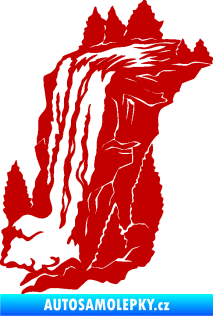Samolepka Vodopád levá krajina tmavě červená