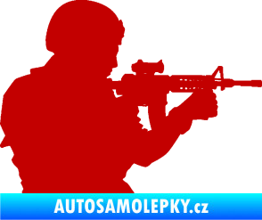 Samolepka Voják 005 pravá tmavě červená