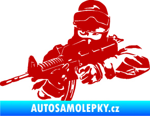 Samolepka Voják 009 levá tmavě červená