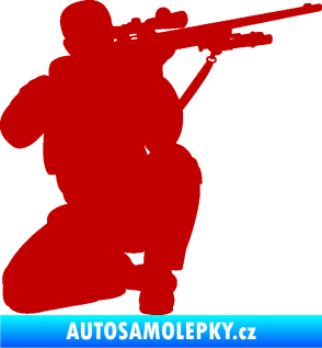 Samolepka Voják 010 pravá sniper tmavě červená