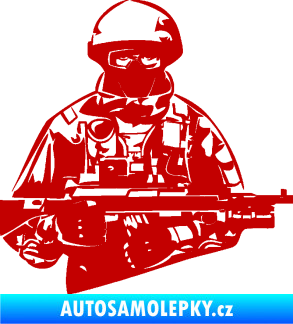 Samolepka Voják 013 pravá tmavě červená