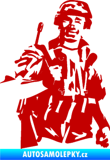 Samolepka Voják 014 pravá tmavě červená