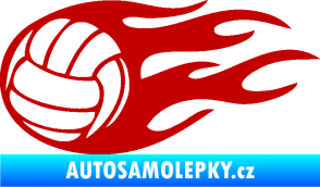 Samolepka Volejbalový míč 002 levá tmavě červená