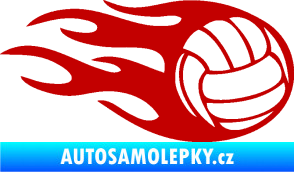 Samolepka Volejbalový míč 002 pravá tmavě červená