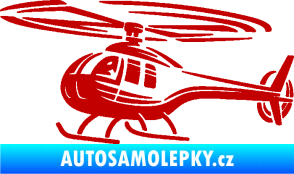 Samolepka Vrtulník 012 levá helikoptéra tmavě červená