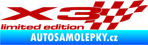 Samolepka X3 limited edition pravá tmavě červená