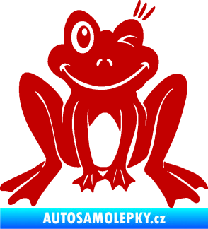 Samolepka Žába 010 pravá mrkající tmavě červená