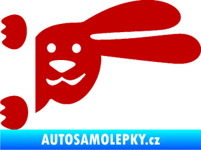 Samolepka Zajíc na bok 001 pravá tmavě červená