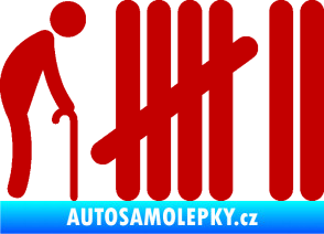 Samolepka Zářezy 005  tmavě červená