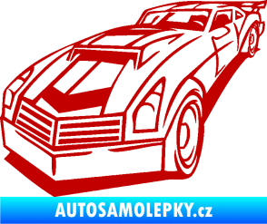 Samolepka Závodní auto 003 levá tmavě červená
