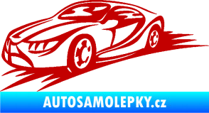 Samolepka Závodní auto 007 levá tmavě červená