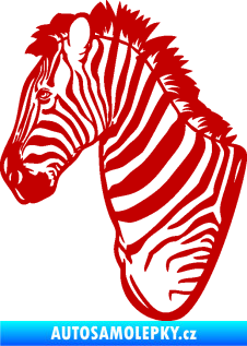 Samolepka Zebra 001 levá hlava tmavě červená