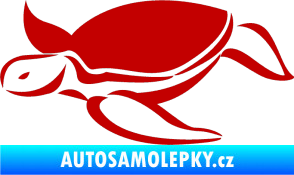 Samolepka Želva 002 levá tmavě červená