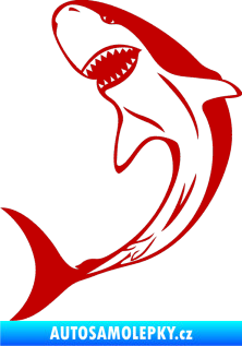 Samolepka Žralok 010 levá tmavě červená