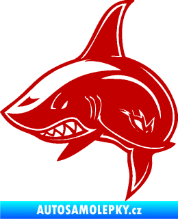 Samolepka Žralok 013 levá tmavě červená