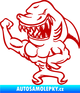 Samolepka Žralok 016 levá svalovec tmavě červená