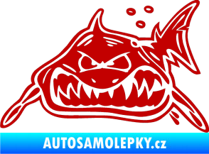 Samolepka Žralok levá tmavě červená