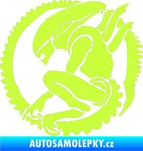 Samolepka Alien 001 levá limetová