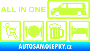 Samolepka All in one 003 nápis multifunkční vůz limetová
