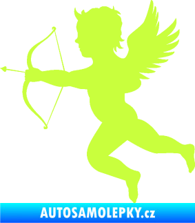 Samolepka Amor 001 levá cupid andílek limetová