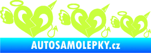 Samolepka Angel devil family 002 rodinka v autě limetová