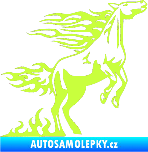 Samolepka Animal flames 001 pravá kůň limetová