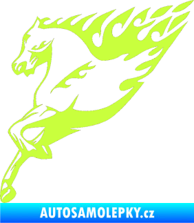 Samolepka Animal flames 002 levá kůň limetová