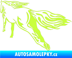Samolepka Animal flames 009 levá kůň limetová