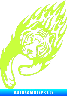 Samolepka Animal flames 015 levá tygr limetová