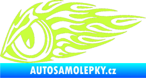 Samolepka Animal flames 016 levá zvířecí oko limetová