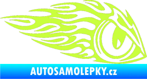 Samolepka Animal flames 016 pravá zvířecí oko limetová