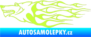 Samolepka Animal flames 017 levá vlk limetová